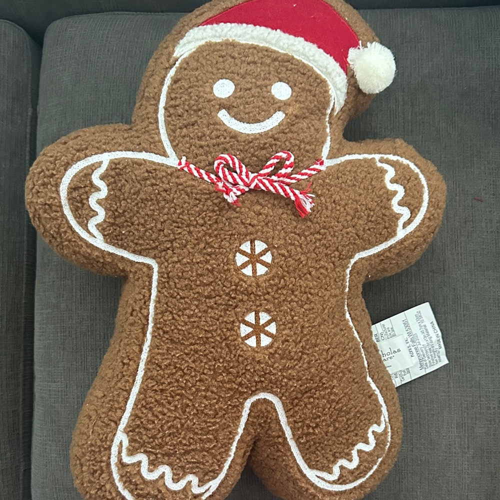Festive Gingerbread Man Pillow